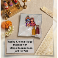 Radha Krishna Fridge Magnet with Manjal Kumkumum